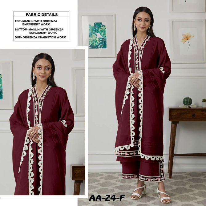 Aarsh 024 Embroidery Work Pakistani Suits Catalog